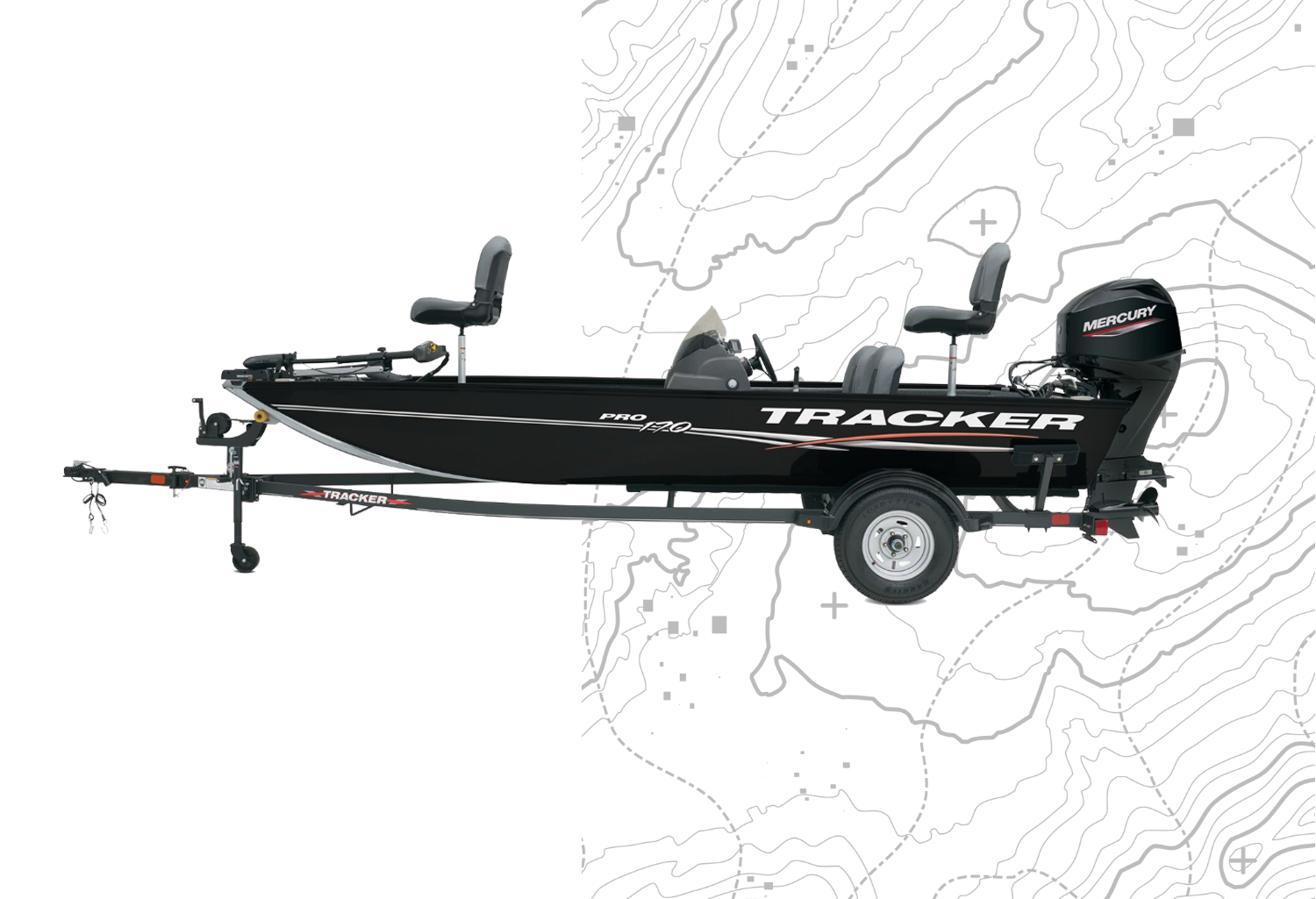 boat on topographic map