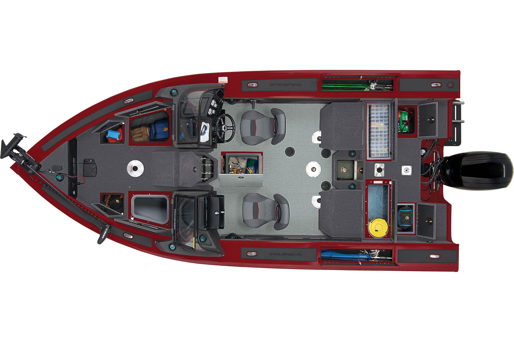 TACKLE STORAGE ON TRACKER BOAT 